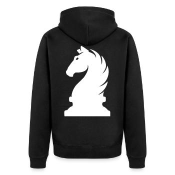 Joueur d’échecs Springer joueur d’échecs - Veste à capuche bio Premium Unisexe - noir - Dos - Nico (187cm)