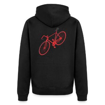 bicycle - Unisex Premium Organic Zip Hoodie - black - Back - Nico (187cm)