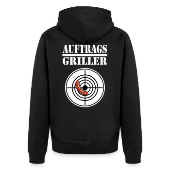 Order griller - Grilling license - Unisex Premium Organic Zip Hoodie - black - Back - Nico (187cm)