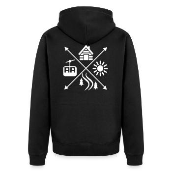 Ski - Unisex Premium Organic Zip Hoodie - black - Back - Nico (187cm)