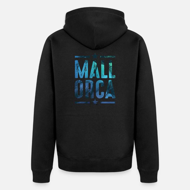 Mallorca - Unisex Premium Bio Zip Hoodie - Schwarz