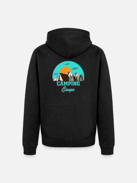 Camping Papy - Veste à capuche bio Premium Unisexe - noir