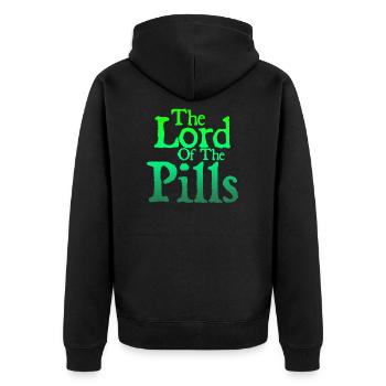 Lord der Pillen - Unisex Premium Bio Zip Hoodie - Schwarz - Hinten - Nico (187cm)