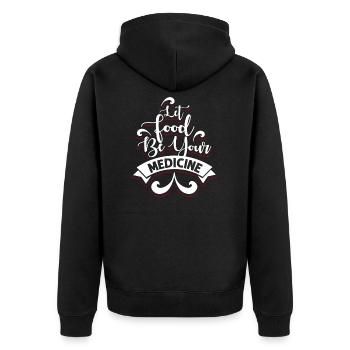Eating as medicine - Unisex Premium Organic Zip Hoodie - black - Back - Nico (187cm)