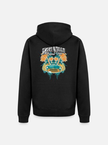 Tshirt rum Ville - Unisex Premium Bio Zip Hoodie - Schwarz