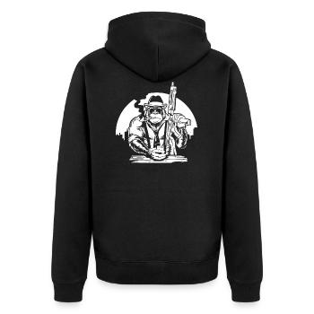 Mafia Gorilla W - Unisex Premium Organic Zip Hoodie - black - Back - Nico (187cm)