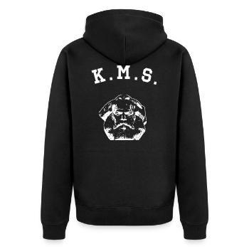 Karl Marx Stadt - Chemnitz - K.M.S. Nischel weiß - Veste à capuche bio Premium Unisexe - noir - Dos - Nico (187cm)