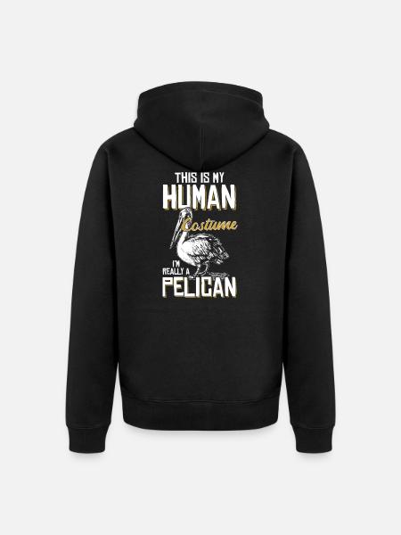 Human Costume Pelican - Unisex Premium Organic Zip Hoodie - black