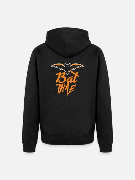 Bat time - Unisex Premium Organic Zip Hoodie - black