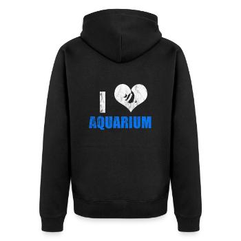 Aquarium addict - Unisex Premium Organic Zip Hoodie - black - Back - Nico (187cm)