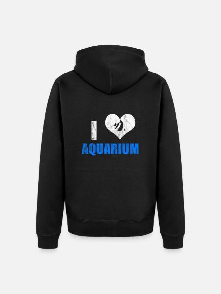 Aquarium Süchtiger - Unisex Premium Bio Zip Hoodie - Schwarz