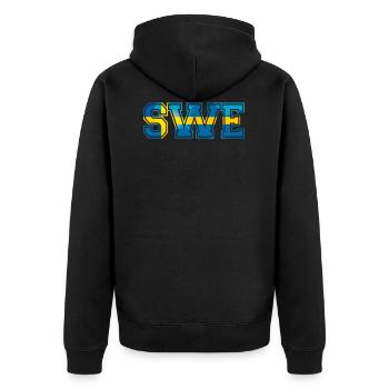 SWE Suède - Veste à capuche bio Premium Unisexe - noir - Dos - Nico (187cm)