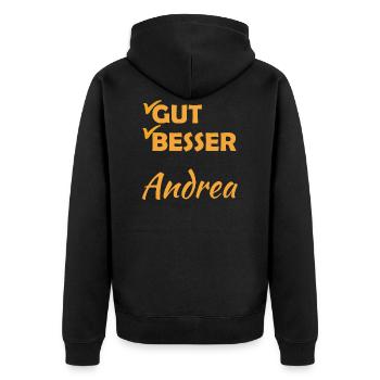 Bien, mieux Andrea - Veste à capuche bio Premium Unisexe - noir - Dos - Nico (187cm)