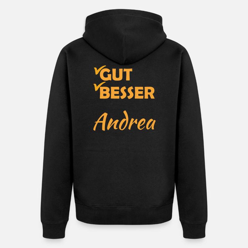 Gut Besser Andrea - Unisex Premium Bio Zip Hoodie - Schwarz