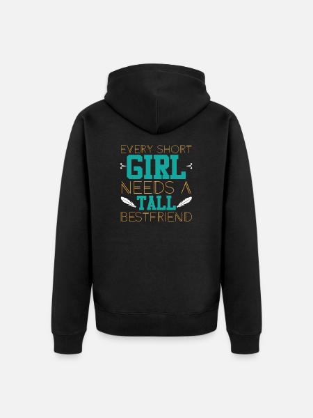 small and big - Unisex Premium Organic Zip Hoodie - black