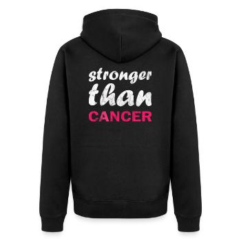 Plus fort que le cancer - Veste à capuche bio Premium Unisexe - noir - Dos - Nico (187cm)