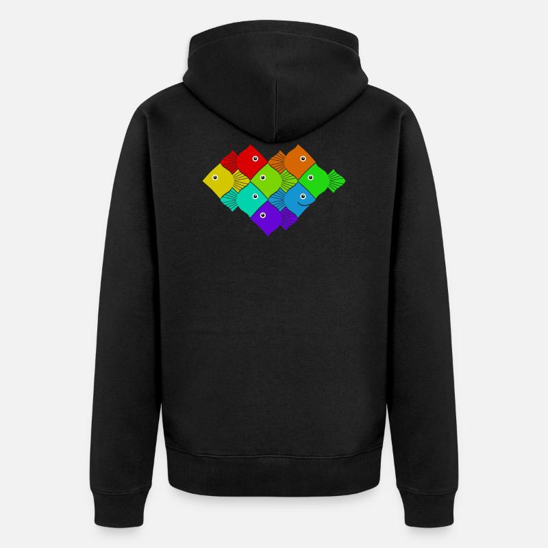 Fish pattern - Unisex Premium Organic Zip Hoodie - black