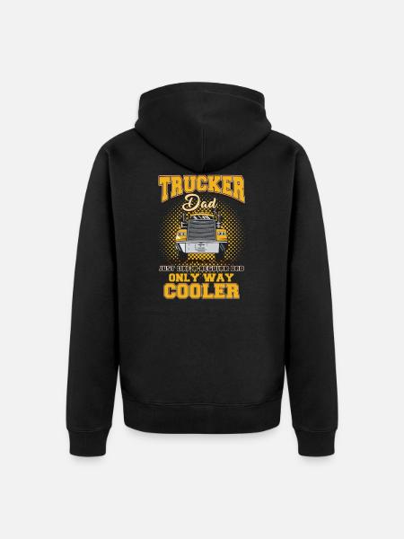 Trucker dad - Unisex Premium Organic Zip Hoodie - black