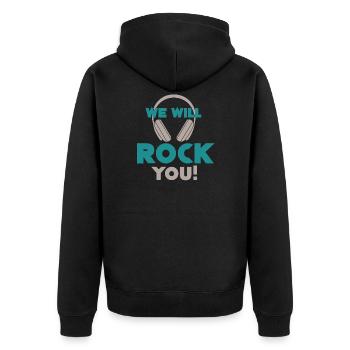 École de musique rock - Veste à capuche bio Premium Unisexe - noir - Dos - Nico (187cm)