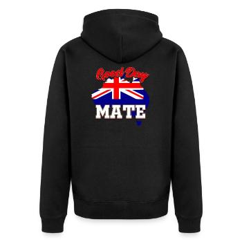 Drapeau Australie - Veste à capuche bio Premium Unisexe - noir - Dos - Nico (187cm)