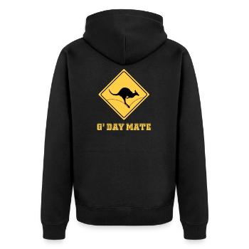 Australie bienvenue - Veste à capuche bio Premium Unisexe - noir - Dos - Nico (187cm)