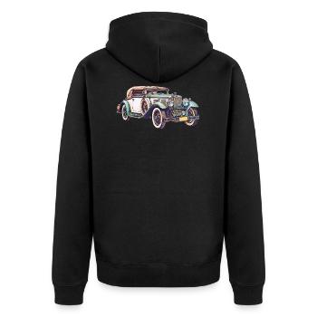 Voiture Oldtimer - Veste à capuche bio Premium Unisexe - noir - Dos - Nico (187cm)