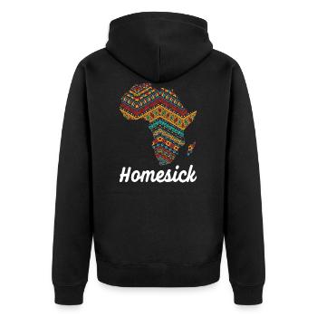 Afrique mal du pays - Veste à capuche bio Premium Unisexe - noir - Dos - Nico (187cm)