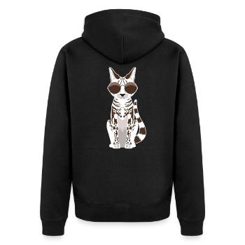 Chat chat chat chat chat - Veste à capuche bio Premium Unisexe - noir - Dos - Nico (187cm)