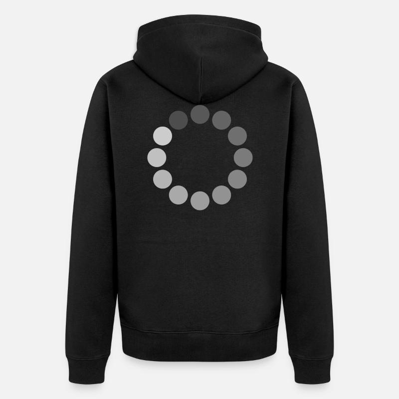 Loading Icon Circle - Unisex Premium Organic Zip Hoodie - black