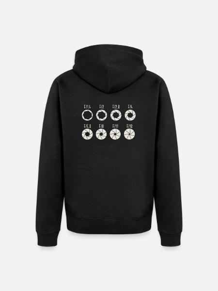 Blende Blendeneinstellung Spiegelreflex Geschenk - Unisex Premium Bio Zip Hoodie - Schwarz