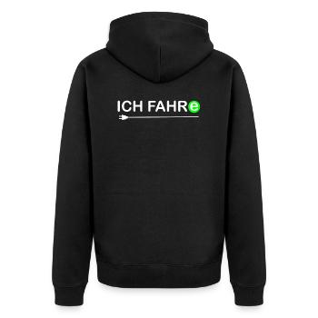 eMobility Climate change I drive electrically - Unisex Premium Organic Zip Hoodie - black - Back - Nico (187cm)