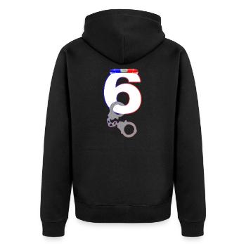 Chemise de policier du 6ème anniversaire des enfants - Veste à capuche bio Premium Unisexe - noir - Dos - Nico (187cm)