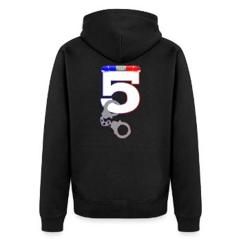 Kinder 5.Geburtstag Polizist Shirt 5 Jahre Polizei - Unisex Premium Bio Zip Hoodie - Schwarz - Hinten - Nico (187cm)