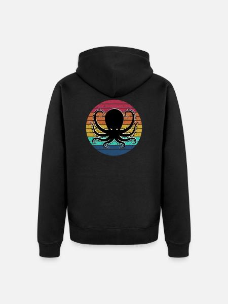 Octopus retro octopus octopus - Unisex Premium Organic Zip Hoodie - black