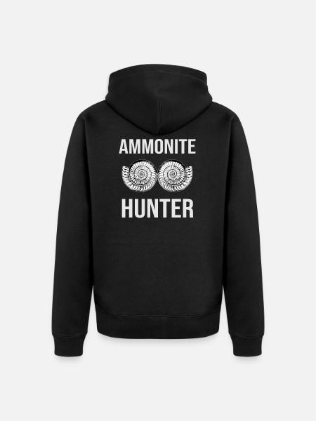 Ammonite Hunter fossil - Unisex Premium Organic Zip Hoodie - black