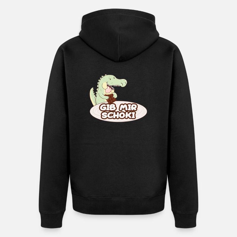 Chocolat Donnez-moi du chocolat - Veste à capuche bio Premium Unisexe - noir