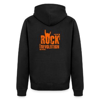 Rock - Rock Revolution - Rock Star - Music - Unisex Premium Bio Zip Hoodie - Schwarz - Hinten - Nico (187cm)