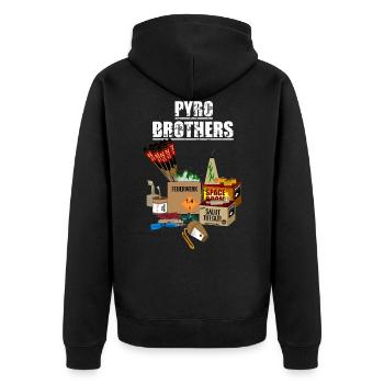 Pyro Brothers - Unisex Premium Organic Zip Hoodie - black - Back - Nico (187cm)