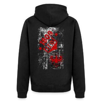 Tirol - Unisex Premium Bio Zip Hoodie - Schwarz - Hinten - Nico (187cm)