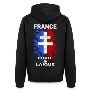 Croix de Lorraine - Veste à capuche bio Premium Unisexe - noir - Dos - Nico (187cm)