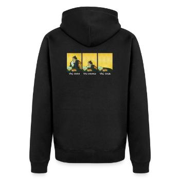 Funny Van Gogh Van Goghing Van Gone - Unisex Premium Organic Zip Hoodie - black - Back - Nico (187cm)