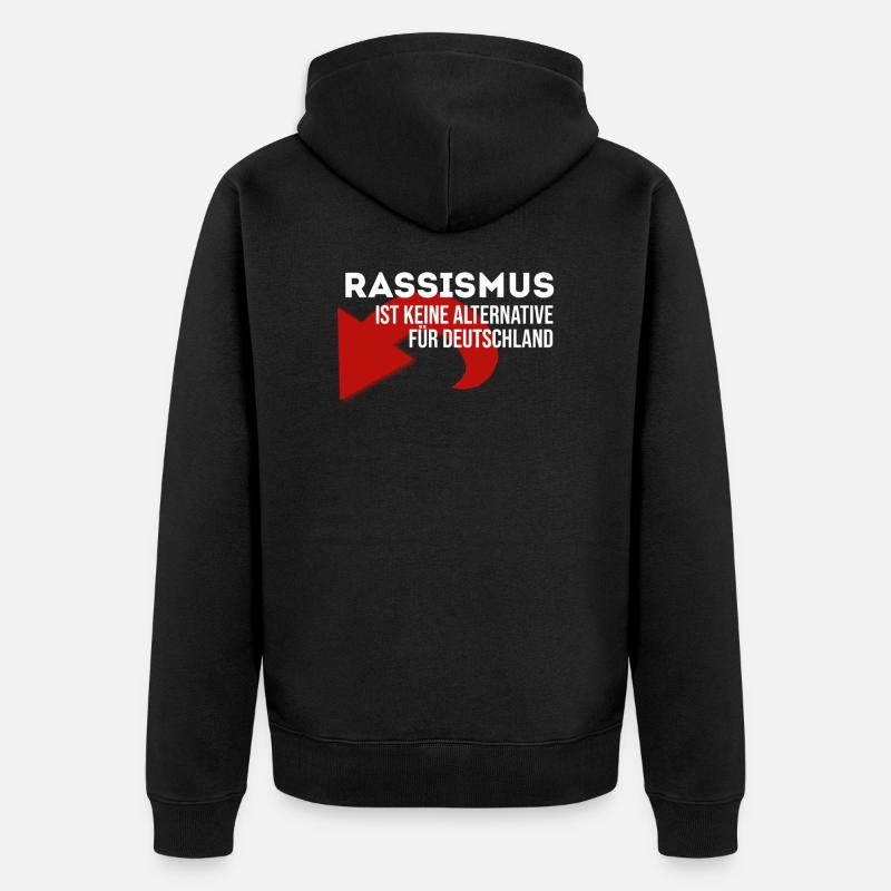 FCK AFD - Unisex Premium Bio Zip Hoodie - Schwarz