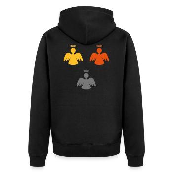 Engel - Unisex Premium Bio Zip Hoodie - Schwarz - Hinten - Nico (187cm)