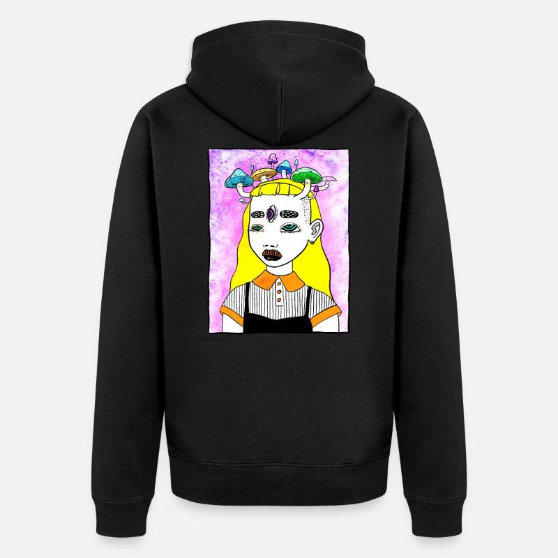 Fille Champignon Magique Trippy - Veste à capuche bio Premium Unisexe - noir