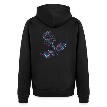 Schottland-Geschenke Scottish Thistle Tartan Plaid Gift - Unisex Premium Bio Zip Hoodie - Schwarz - Hinten - Nico (187cm)