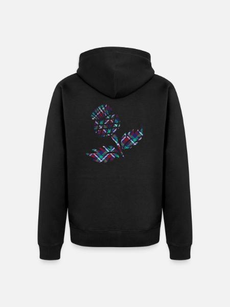 Schottland-Geschenke Scottish Thistle Tartan Plaid Gift - Unisex Premium Bio Zip Hoodie - Schwarz