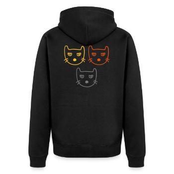 Chats en colère - Veste à capuche bio Premium Unisexe - noir - Dos - Nico (187cm)