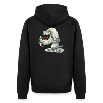 monster - Unisex Premium Organic Zip Hoodie - black - Back - Nico (187cm)