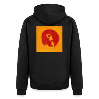 afro - Unisex Premium Bio Zip Hoodie - Schwarz - Hinten - Nico (187cm)