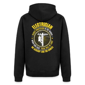 Électricien électricien électricien - Veste à capuche bio Premium Unisexe - noir - Dos - Nico (187cm)